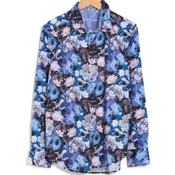 ๐ NEW! Robert Graham Kasson Cotton Long Sleeve Button-Up Shirt โ Size Medium ๐ - Picture 6 of 13